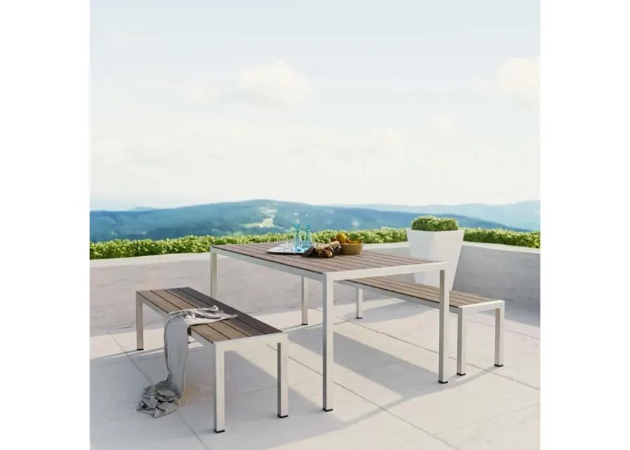 Shore 3 Piece Outdoor Patio Aluminum Dining Set