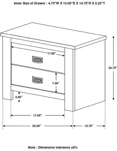 Dawley 2-Drawer Nightstand