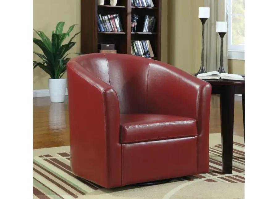 Turner Upholstery Sloped Arm Accent Swivel Chair Red