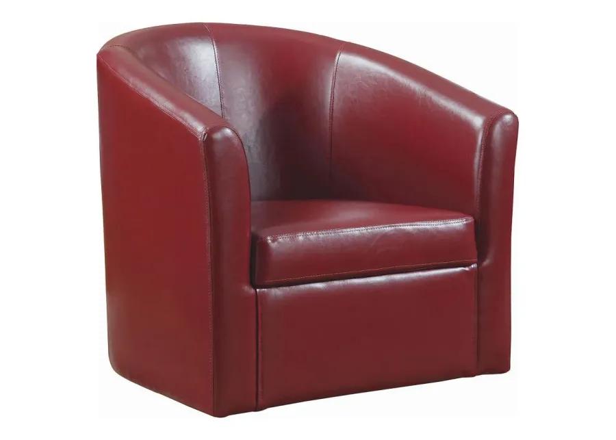 Turner Upholstery Sloped Arm Accent Swivel Chair Red