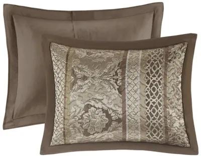 Madison Park Bellagio Brown/Gold 5 Piece Reversible Jacquard Bedspread Set