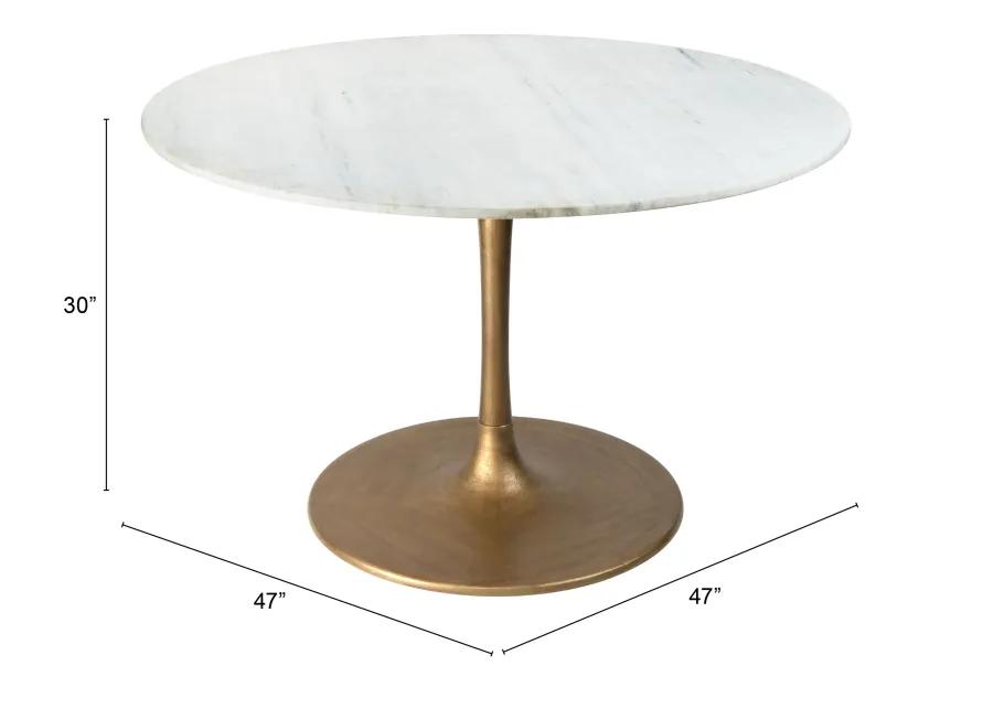 Ithaca Dining Table White & Gold