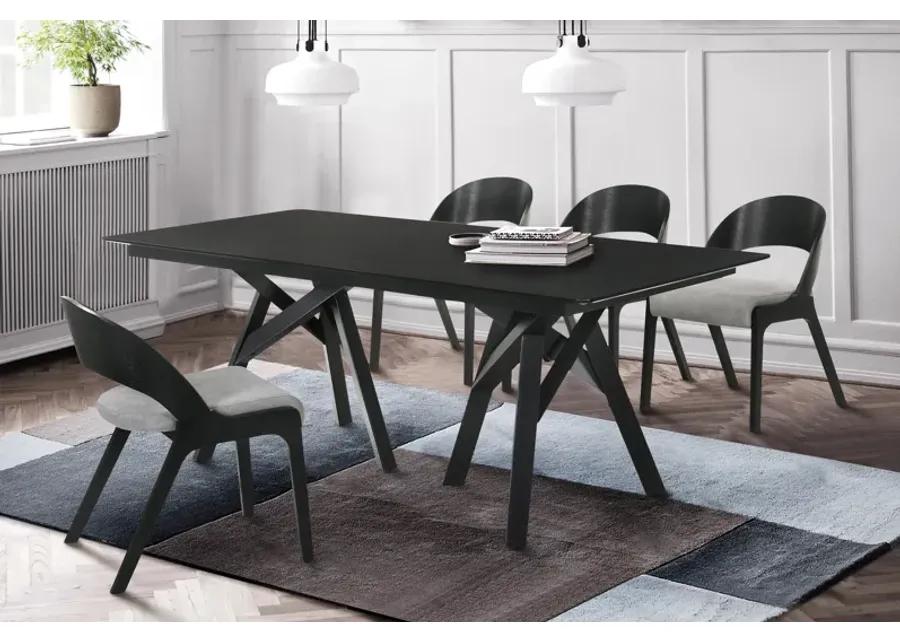 Cortina and Polly 5 Piece Black Rectangular Dining Set