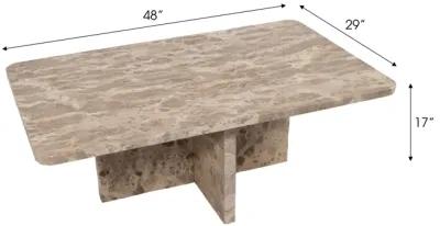 Marble, 48" Coffee Table, Brown Kd, 2boxes