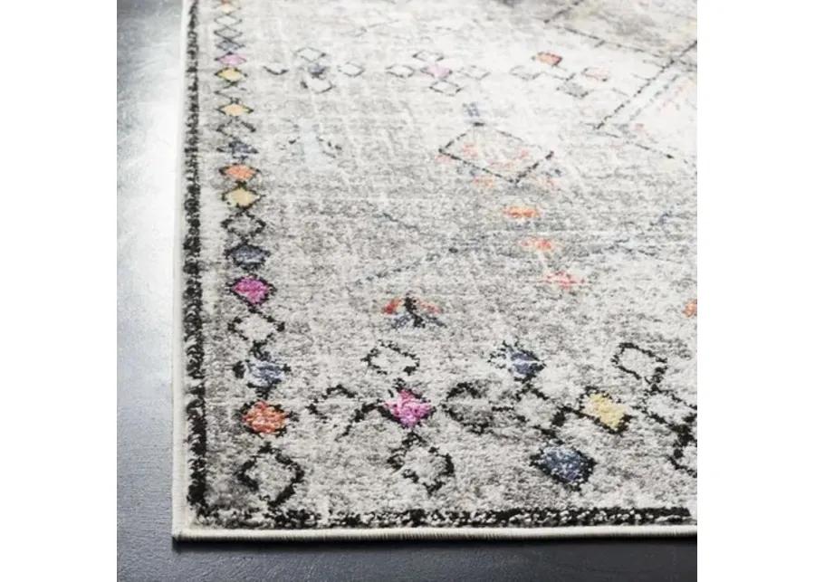 ADIRONDACK Contemporary Light Grey / Fuchsia 8' X 10' Powerloomed Rug