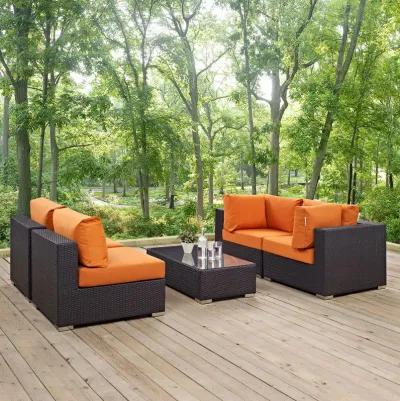 Convene 5 Piece Outdoor Patio Sectional Set