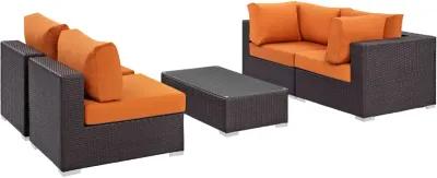 Convene 5 Piece Outdoor Patio Sectional Set