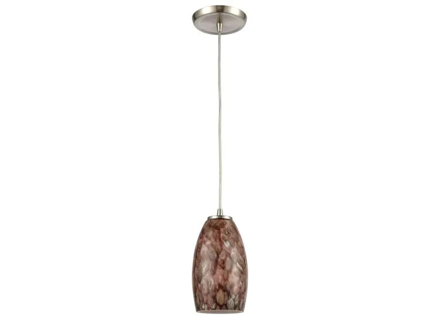 Natures Collage 5" Wide 1-Light Mini Pendant - Satin Nickel