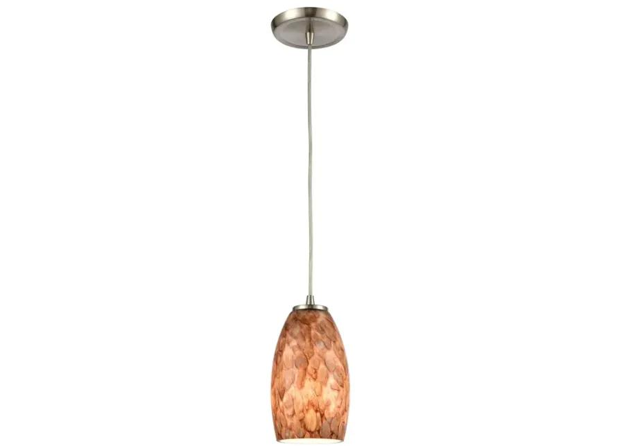 Natures Collage 5" Wide 1-Light Mini Pendant - Satin Nickel