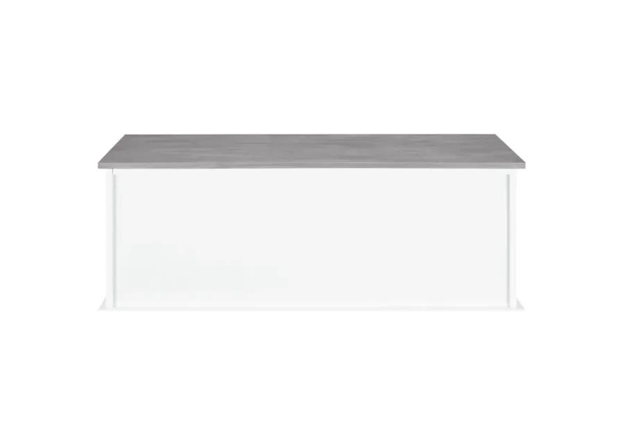 Alma 3-drawer Storage Bench White and Weathered Grey