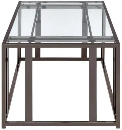 Adri Rectangular Glass Top Coffee Table Clear and Black Nickel