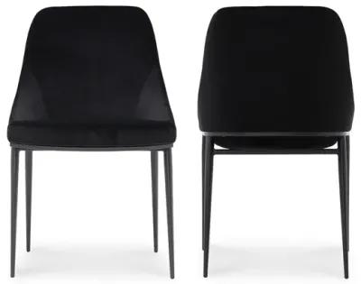 SEDONA DINING CHAIR SHADOWED BLACK VELVET-SET OF TWO