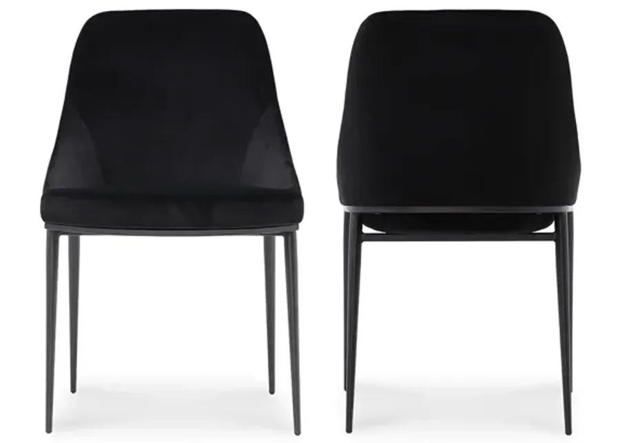 SEDONA DINING CHAIR SHADOWED BLACK VELVET-SET OF TWO