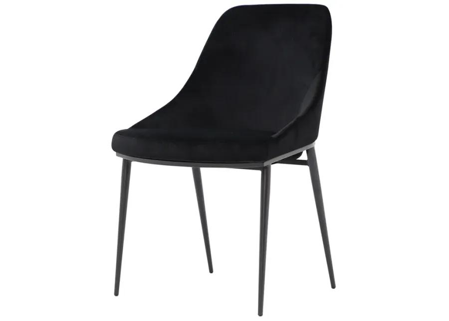 SEDONA DINING CHAIR SHADOWED BLACK VELVET-SET OF TWO