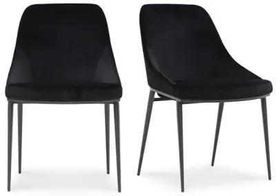 SEDONA DINING CHAIR SHADOWED BLACK VELVET-SET OF TWO