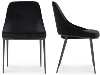 SEDONA DINING CHAIR SHADOWED BLACK VELVET-SET OF TWO