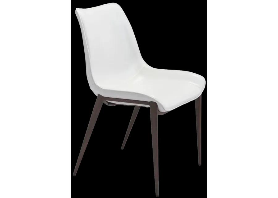 Magnus Dining Chair (Set of 2) White & Walnut