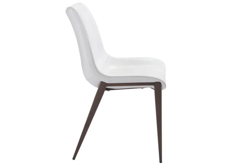 Magnus Dining Chair (Set of 2) White & Walnut