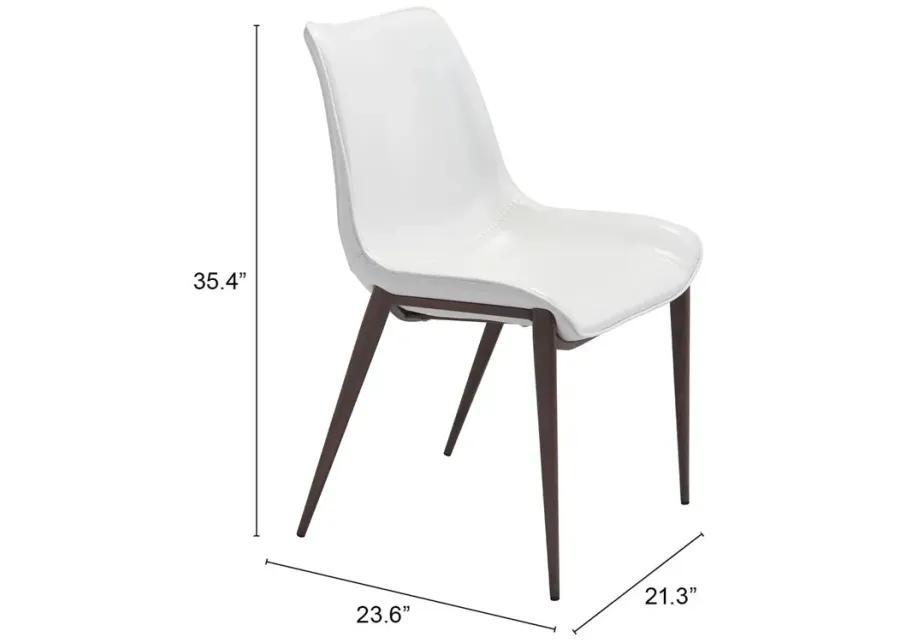 Magnus Dining Chair (Set of 2) White & Walnut