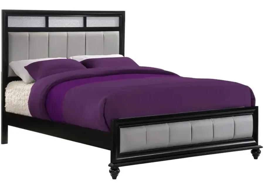 Barzini California King Upholstered Bed Black and Grey