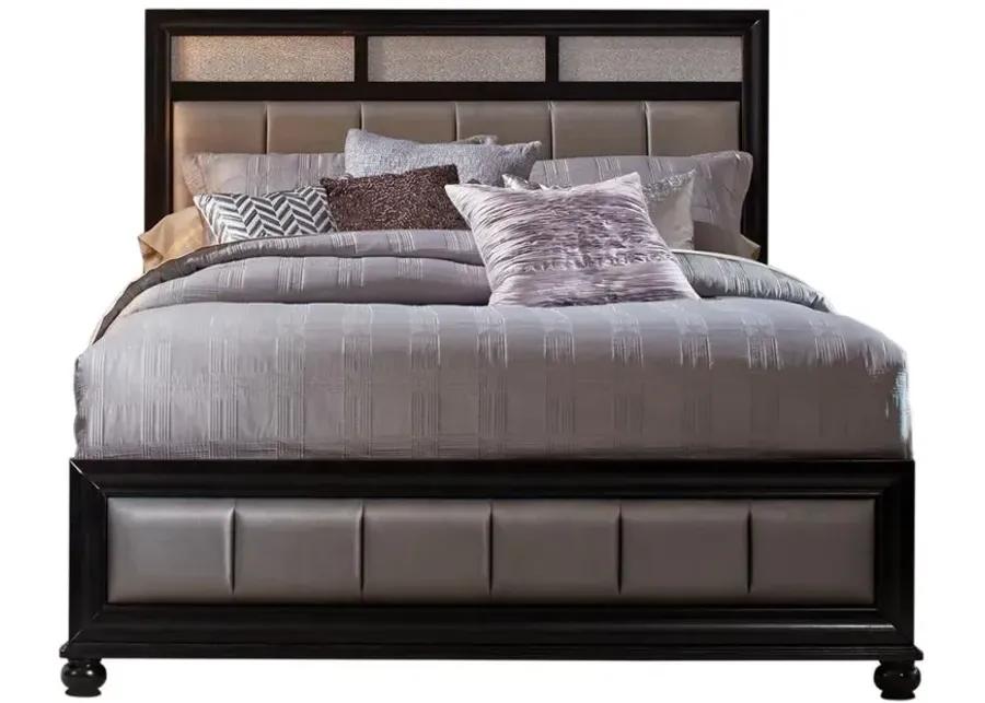 Barzini California King Upholstered Bed Black and Grey