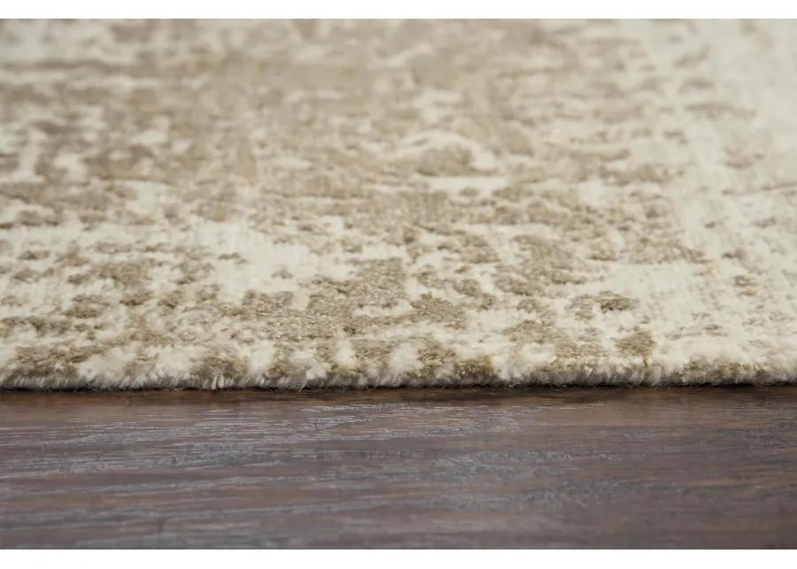 Artistry Beige Abstract NZ Wool/Tencel Blend 10' x 13' Rectangle Rug