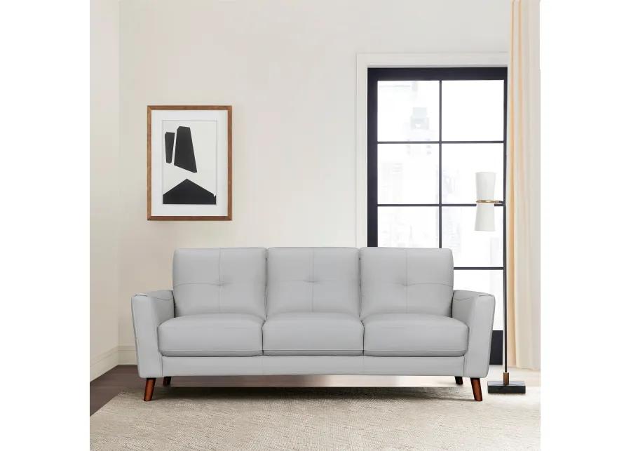 Almafi 82" Dove Gray Leather Sofa