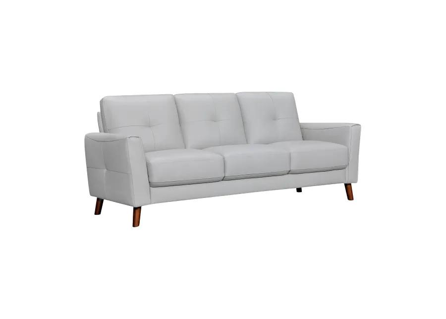 Almafi 82" Dove Gray Leather Sofa