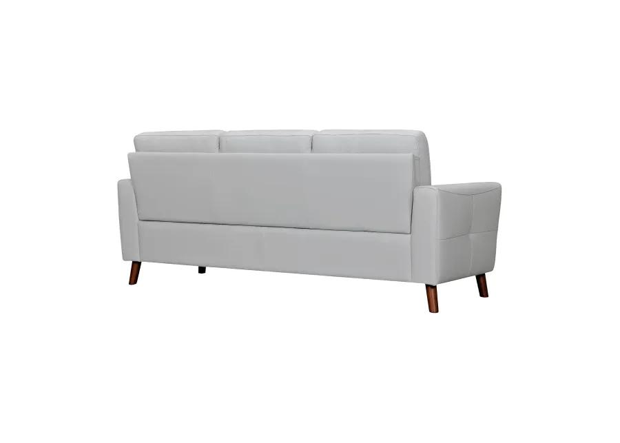 Almafi 82" Dove Gray Leather Sofa