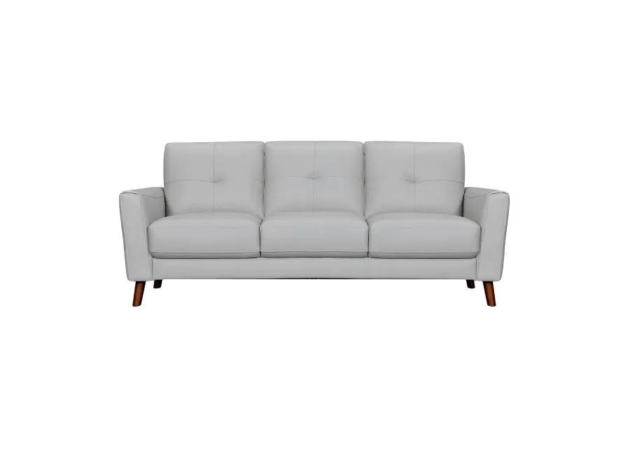 Almafi 82" Dove Gray Leather Sofa