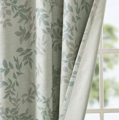 SunSmart Julie Aqua Printed Botanical Blackout Curtain Panel