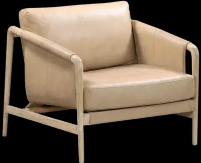 Chakka Tan Genuine Leather Accent Chair