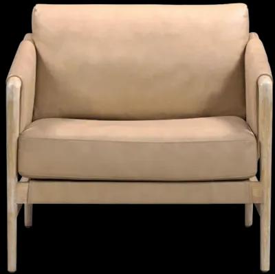 Chakka Tan Genuine Leather Accent Chair