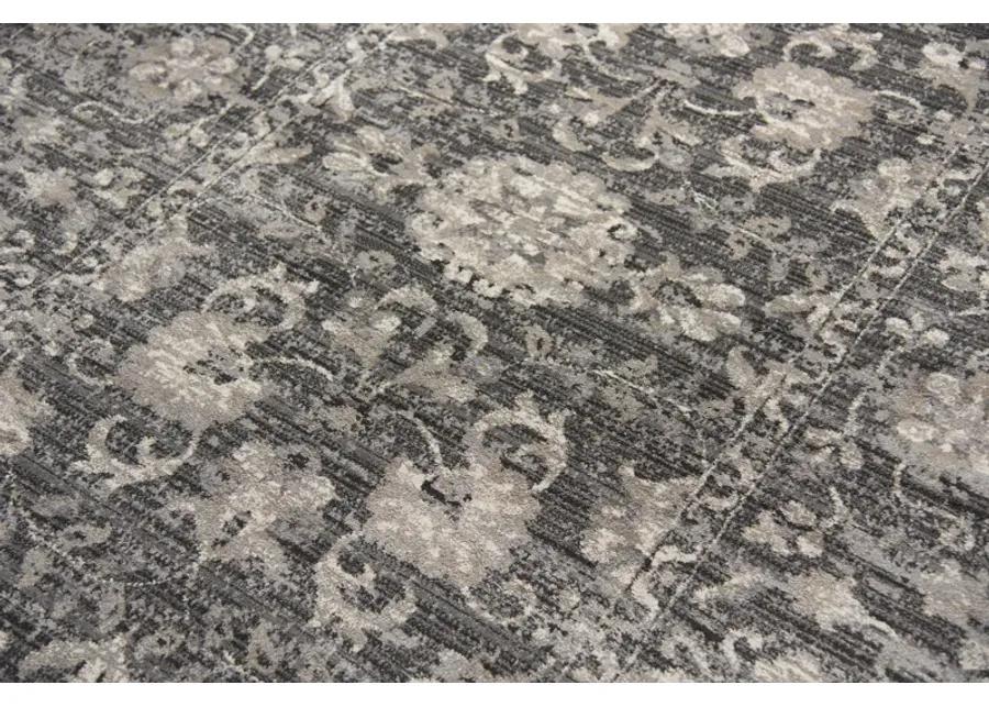 Panache Gray/Taupe Floral Distress Polypropylene 3'3" x 5'3" Rectangle Rug