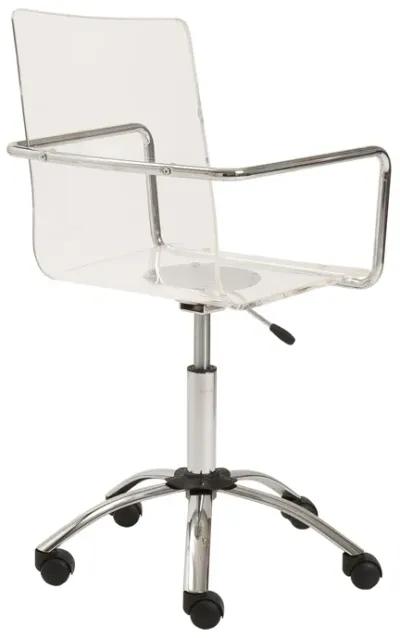 Chloe Office Chair in Clear with Chromed Steel Base