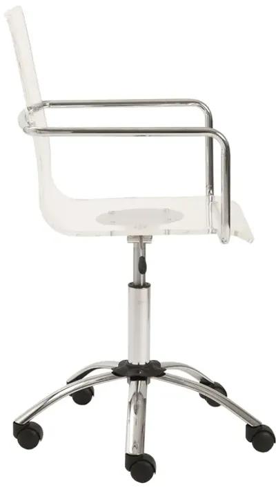 Chloe Office Chair in Clear with Chromed Steel Base