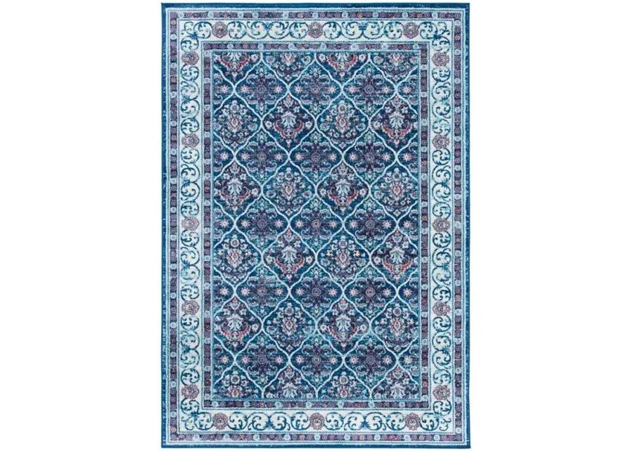 Brentwood 870 Navy / Red 3' X 5' Small Rectangle Powerloomed Rug