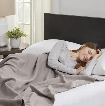 Madison Park Liquid Cotton Grey Blanket