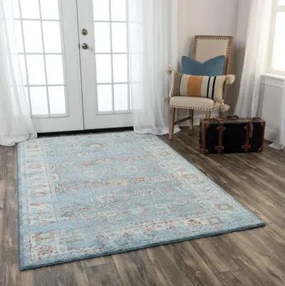 Ovation Blue/Beige distressed/classical N Z wool 5' x 8' Rectangle Rug