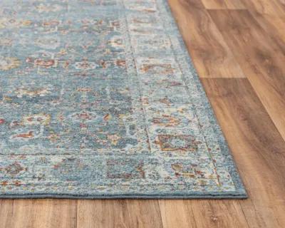 Ovation Blue/Beige distressed/classical N Z wool 5' x 8' Rectangle Rug