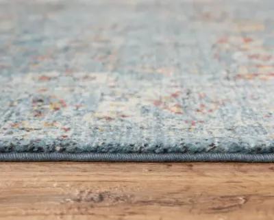 Ovation Blue/Beige distressed/classical N Z wool 5' x 8' Rectangle Rug