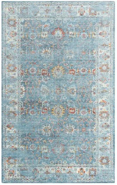 Ovation Blue/Beige distressed/classical N Z wool 5' x 8' Rectangle Rug