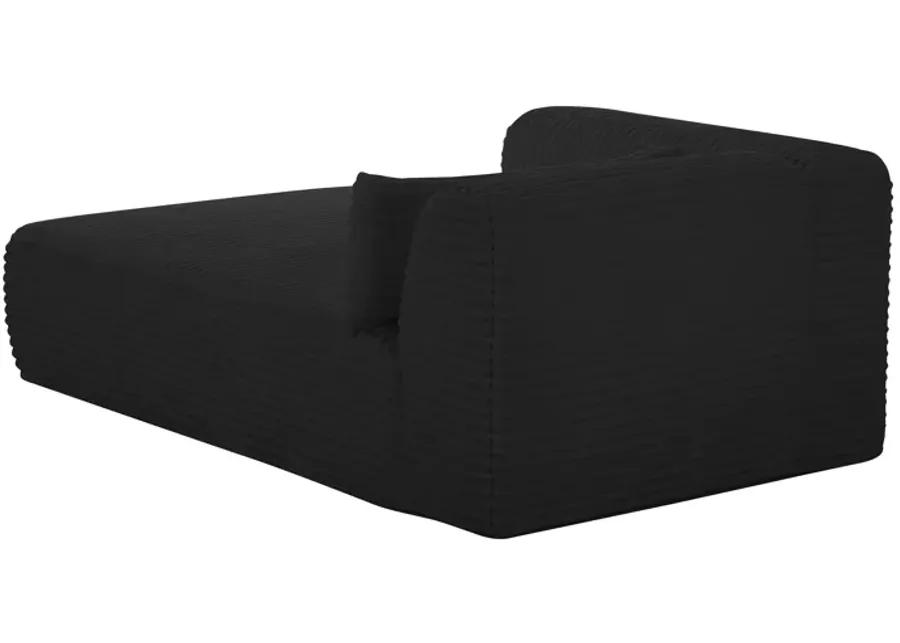 Tarra Fluffy Oversized Black Corduroy Modular LAF Chaise