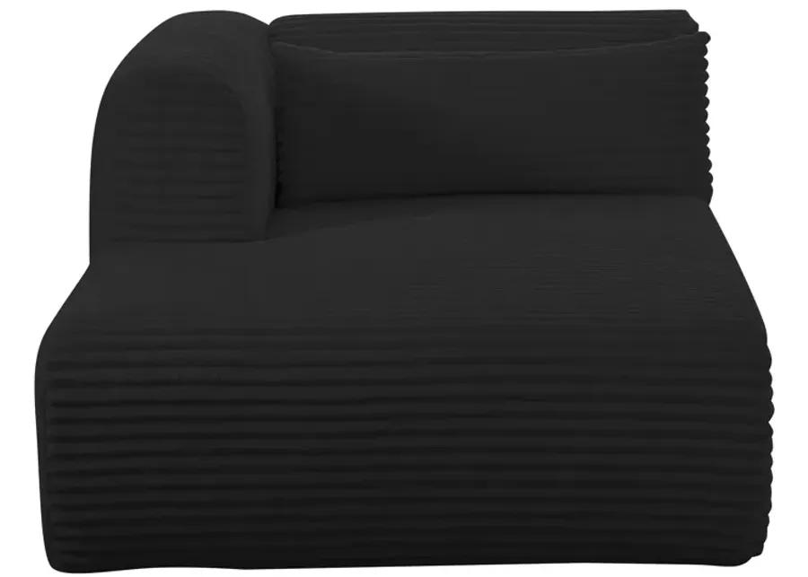 Tarra Fluffy Oversized Black Corduroy Modular LAF Chaise