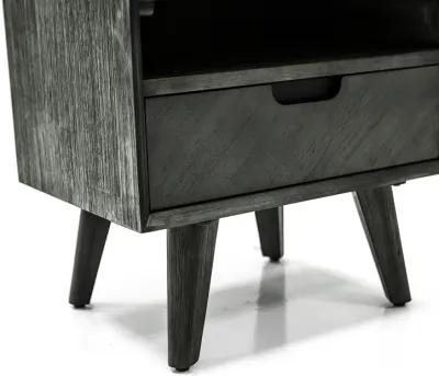 Mohave Mid-Century Tundra Gray Acacia Single Drawer Night Stand