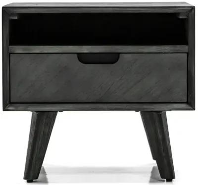 Mohave Mid-Century Tundra Gray Acacia Single Drawer Night Stand