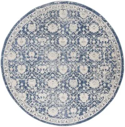 Brentwood 896 Navy / Creme 3' X 3' Round Round Powerloomed Rug