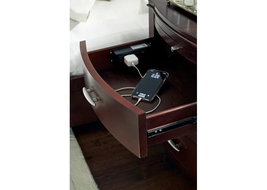 Brighton Charging Station Nightstand in Cinnamon