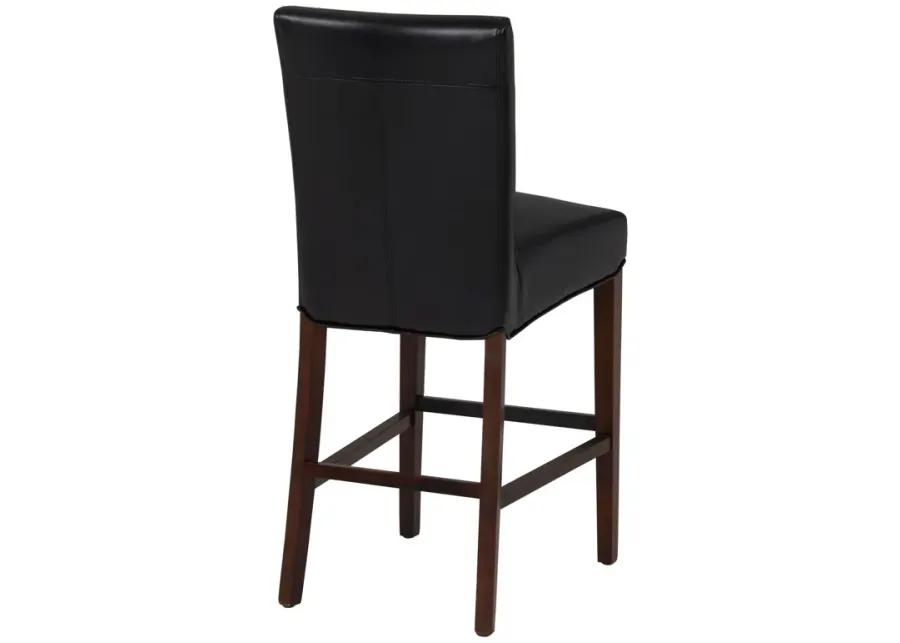 milton bonded leather counter stool, black