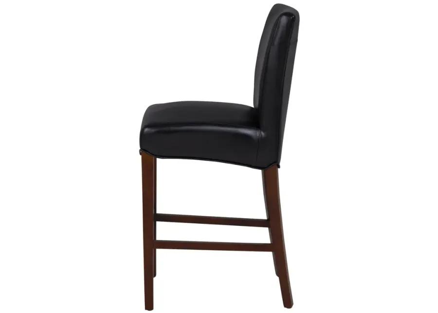 milton bonded leather counter stool, black